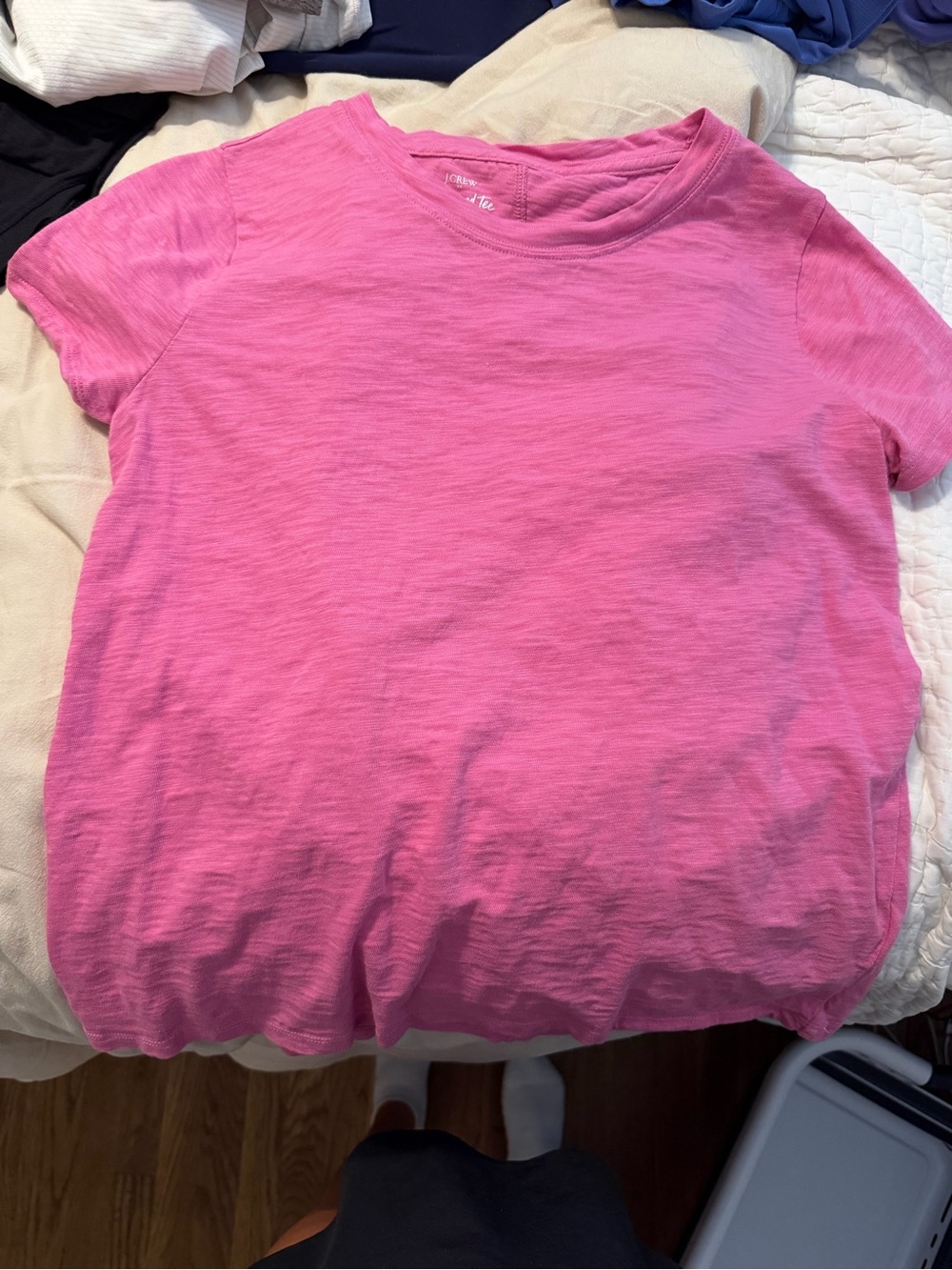 J. Crew Hot Pink Crewneck Short Sleeve Tee